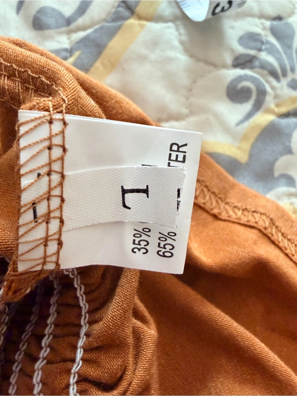 NWT Loma Smocked Peplum Top & Wide Leg Pants Set, Rust, Size Large - Picture 13 of 14